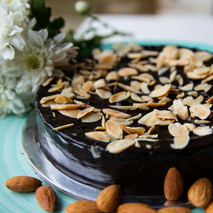 Flourless Chocolate Almond Cake with Icing